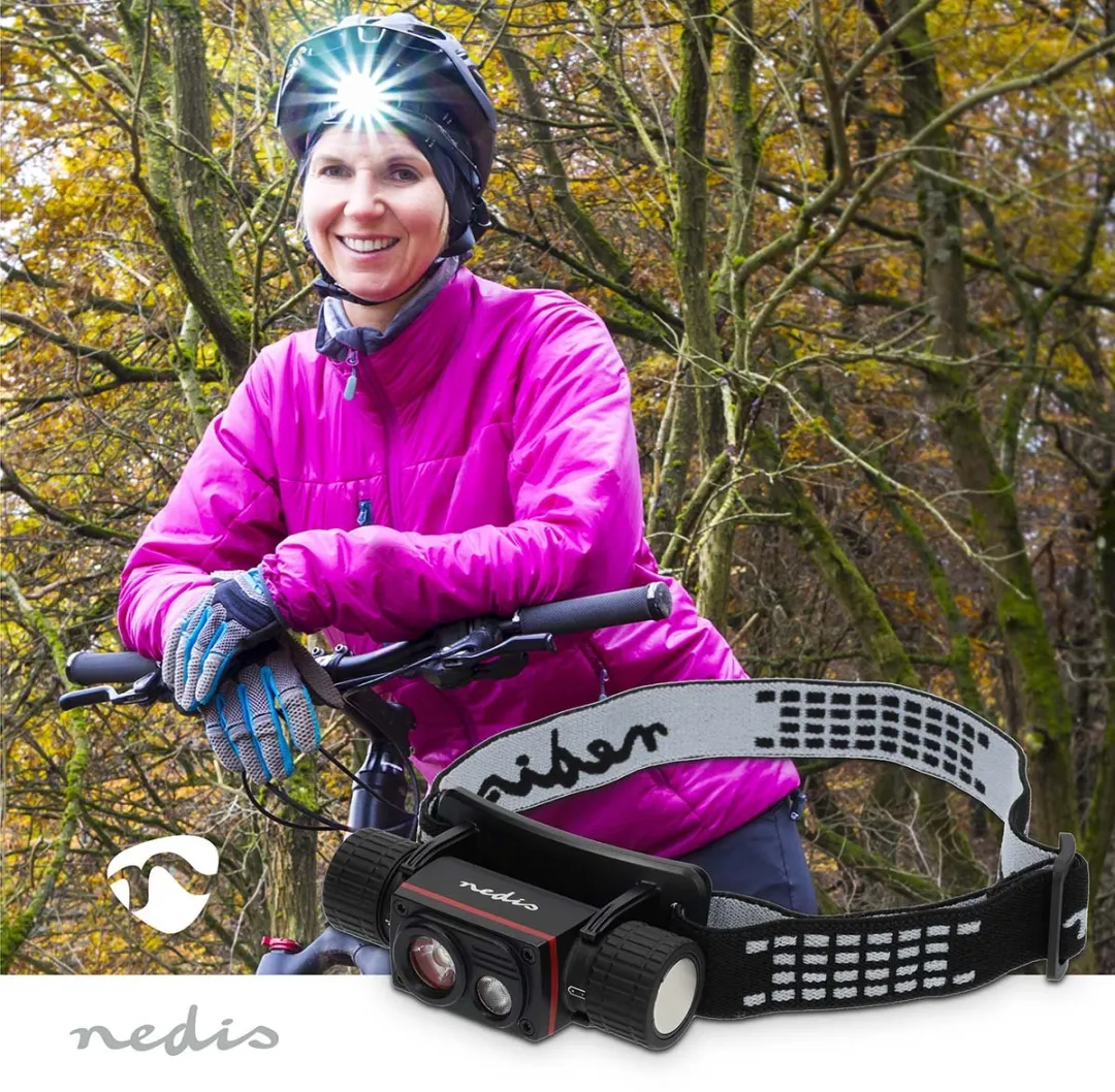 Nedis LHLR10WBK Hoofdlamp - 1000 Lumen - Zwart