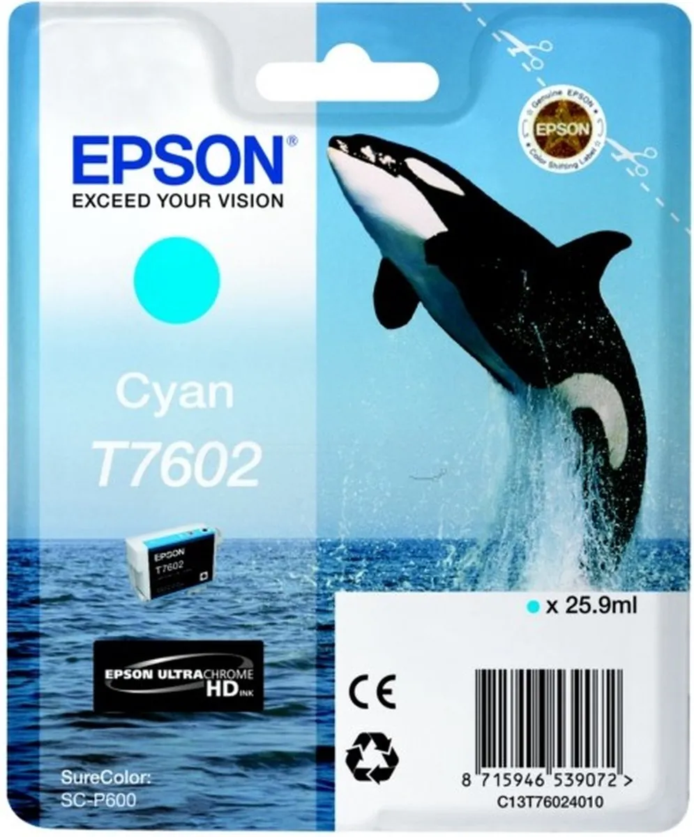 Epson T7602XL Cyaan Inktcartridge - 2100 Pagina's
