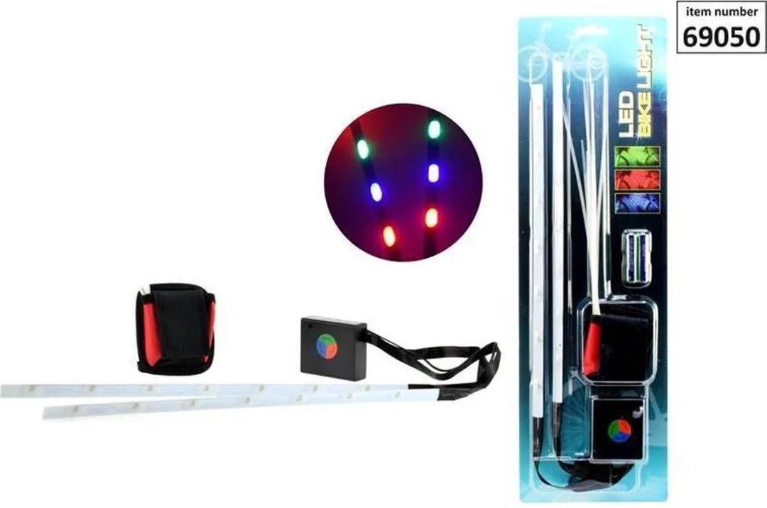 Toi-Toys Fietsverlichting LED 2 Stuks - Multi Color