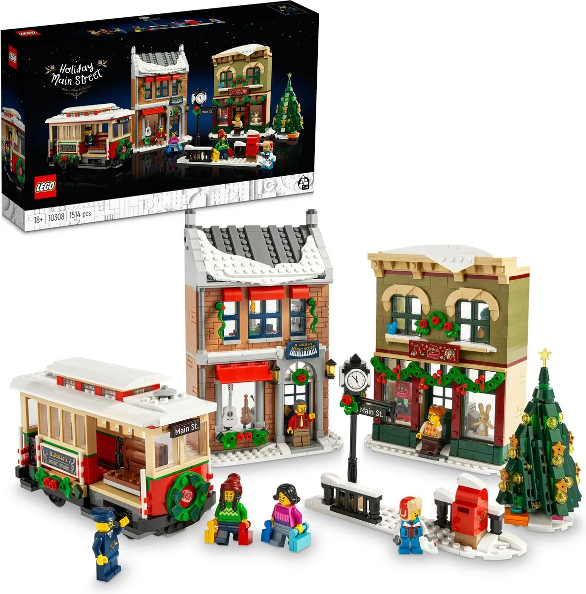 LEGO Icons 10308 Kerst Dorpsstraat - 1490 Stukken - afbeelding 6 van 6