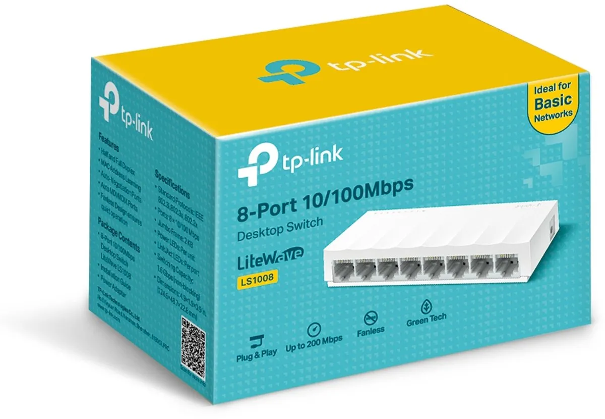 TP-Link LS1008 Unmanaged Netwerk Switch 8 Poorten - Wit