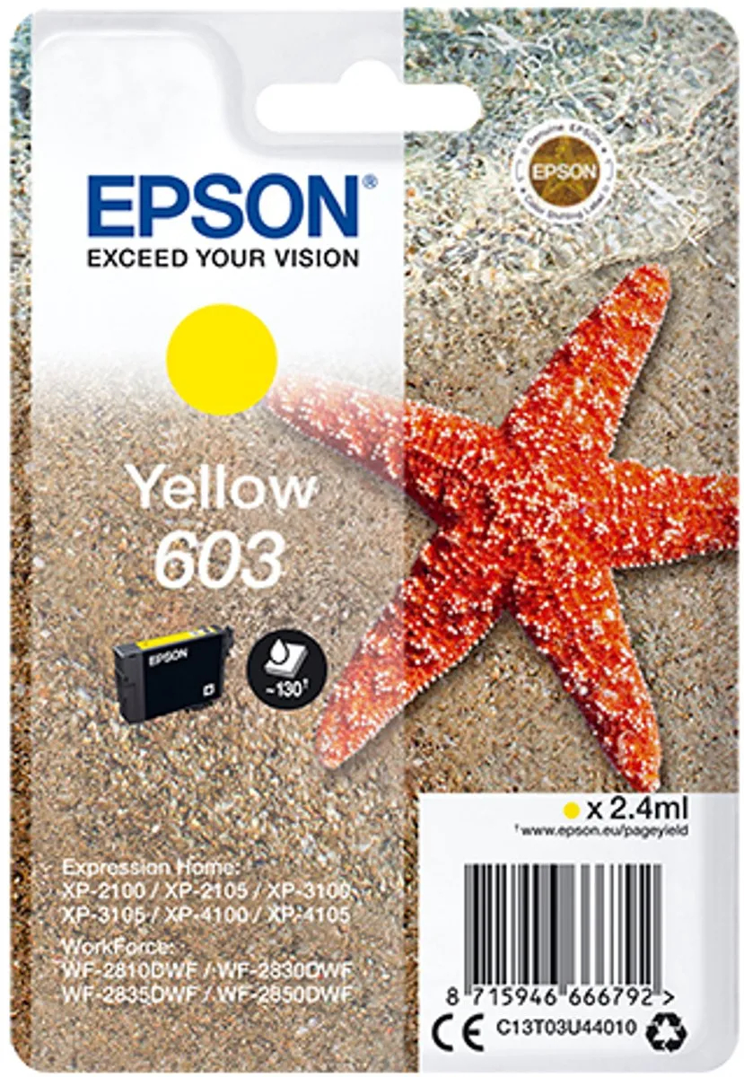 Epson C13T03U44020 Geel Inktcartridge - 2.4ml