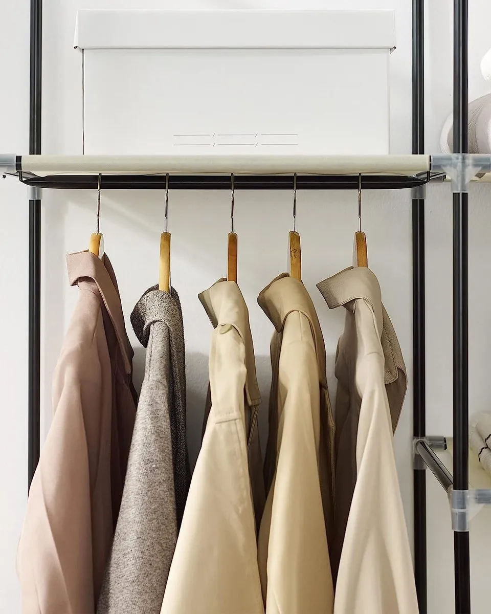 Songmics Canvas Kledingkast Beige 175x150x45cm