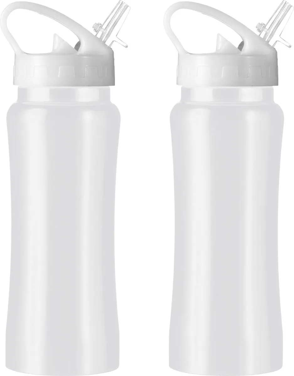 Bellatio Design Sportbidon Metallic Wit 0.6L