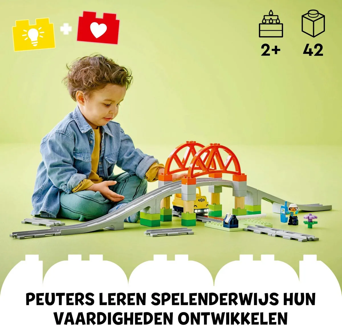 LEGO DUPLO Stad Treinbrug & Rails Uitbreiding 10426 - 42 Stukken