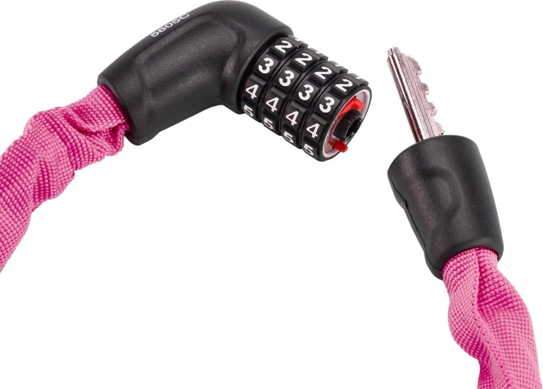 ABUS Steel-O-Chain 5805C Kettingslot 75cm - 5mm - Roze