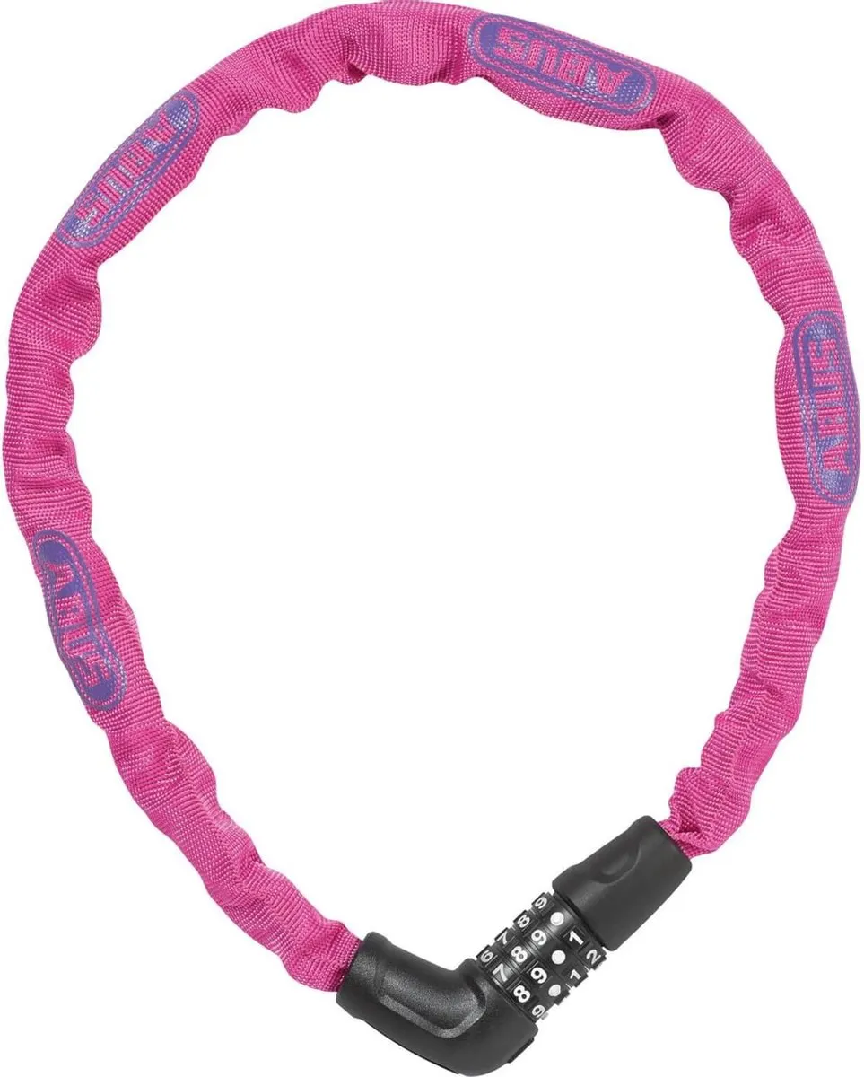 ABUS Steel-O-Chain 5805C Kettingslot 75cm - 5mm - Roze