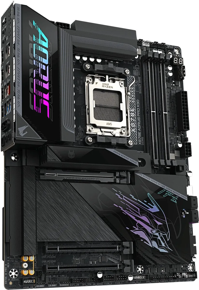 Gigabyte X870E AORUS PRO X3D - ATX Moederbord - AM5 - Wi-Fi 7 - 5GbE