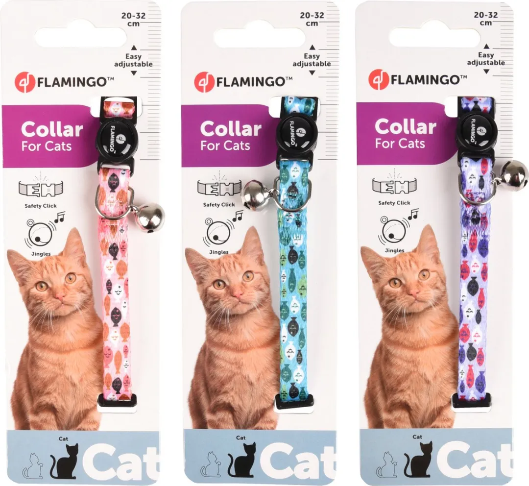 Flamingo Amira Kattenhalsband - Assorti Multi-Color 20-32cm
