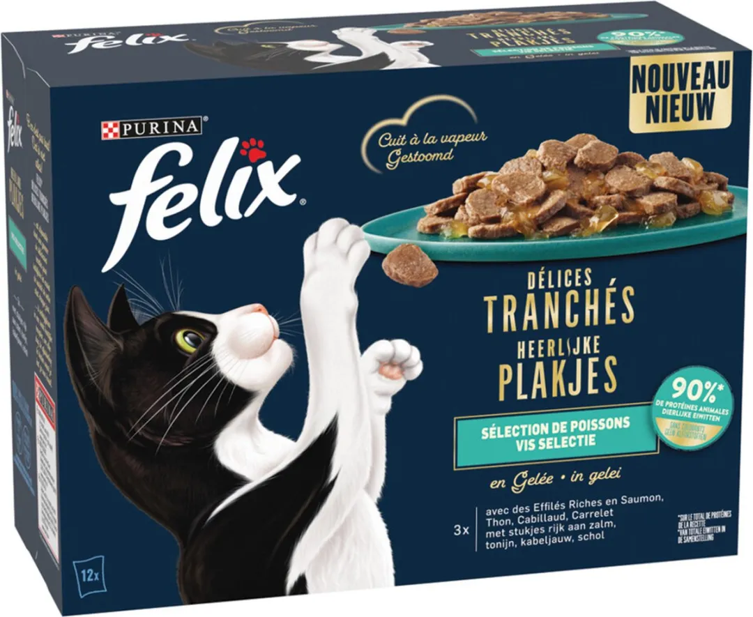 Felix Plakjes in Gelei Selectie Vis 12x80g