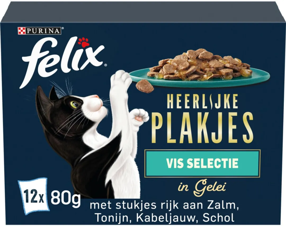Felix Plakjes in Gelei Selectie Vis 12x80g