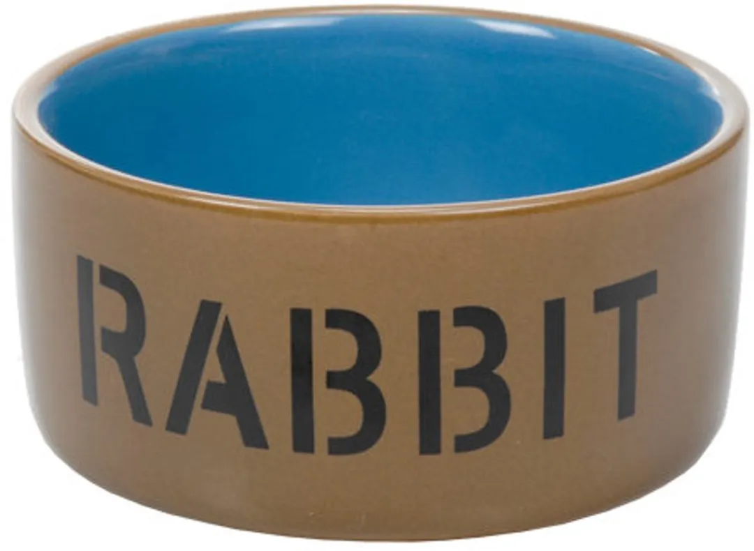 Beeztees Konijnenbak Rabbit Geglazuurd 11.5cm - Zand/Blauw