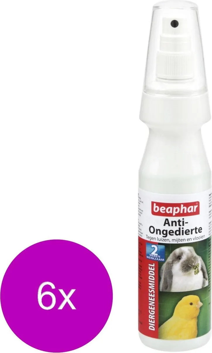Beaphar Anti-Ongedierte Vogel/Knaagdieren Parasieten 6x150ml