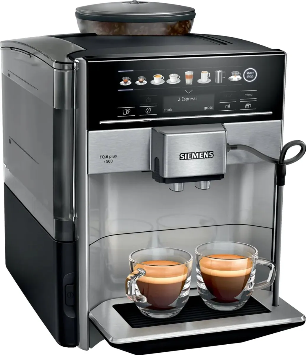 Siemens EQ6 Plus S500 TE655503 Espressomachine - 1,7 l - Zwart/Zilver