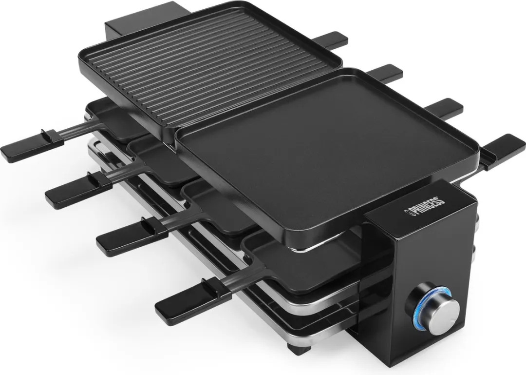 Princess Gourmetstel 162925 Raclette - 8 Personen - 1200W - Zwart