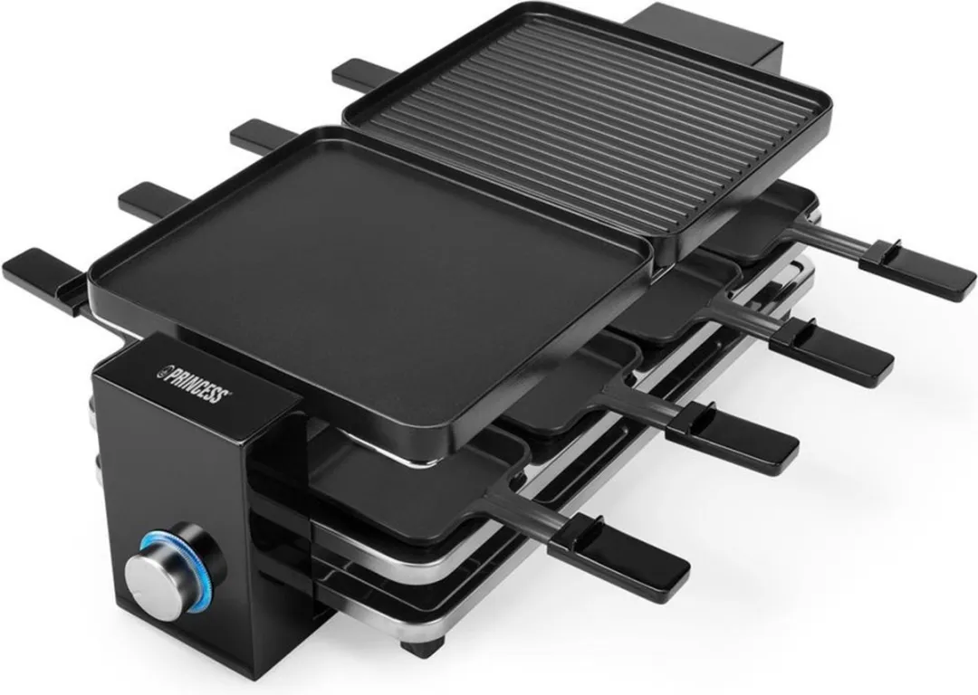 Princess Gourmetstel 162925 Raclette - 8 Personen - 1200W - Zwart