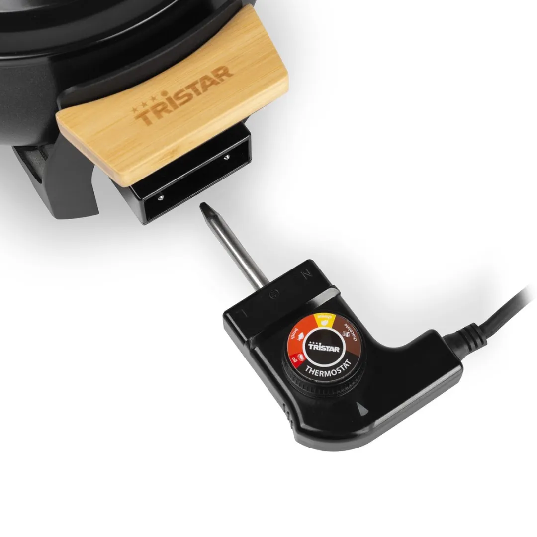 Tristar FO-1108 Elektrisch Fondue-Set 1000W - 1,5L - 8 Personen - Bamboe