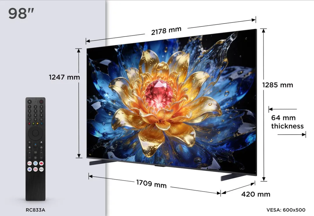 TCL 98T8D 98 inch 4K QD-MiniLED Smart TV