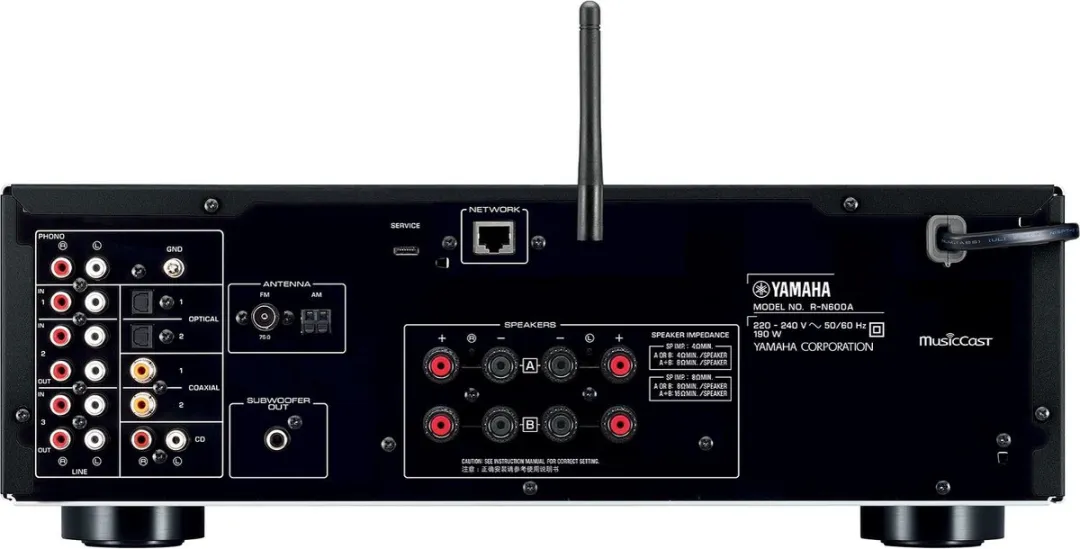 Yamaha R-N600A Receiver - 2x105W - Zwart - afbeelding 6 van 6