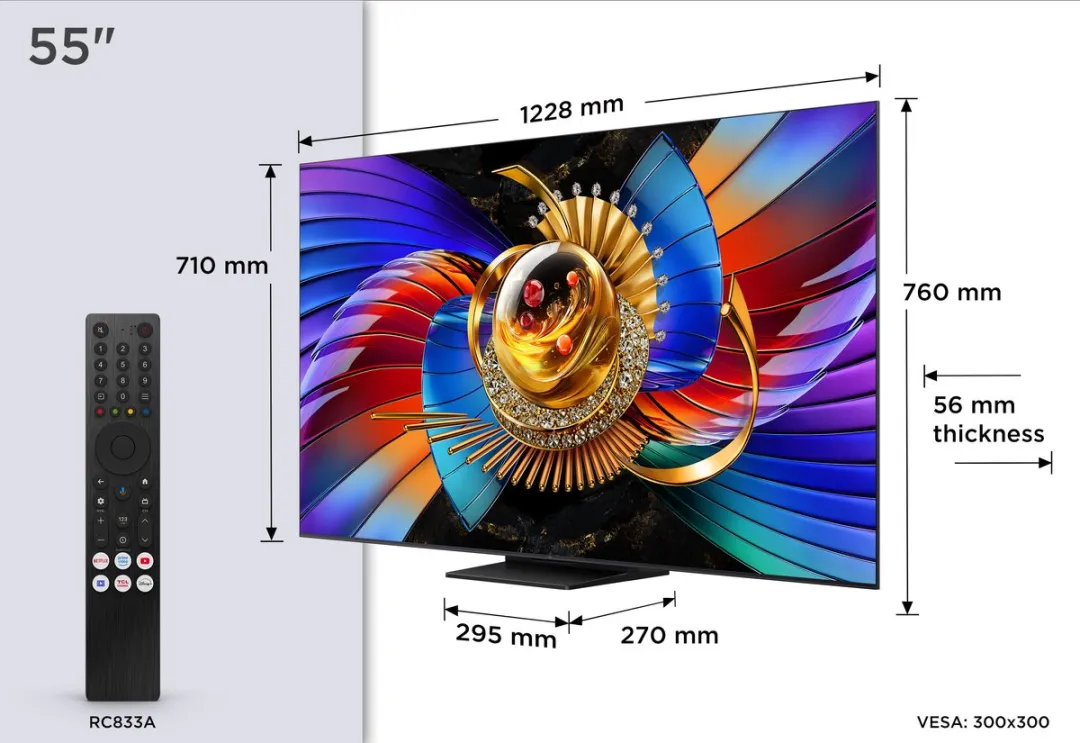 TCL 55Q7D Pro 55 inch QD-MiniLED Smart TV - Zwart