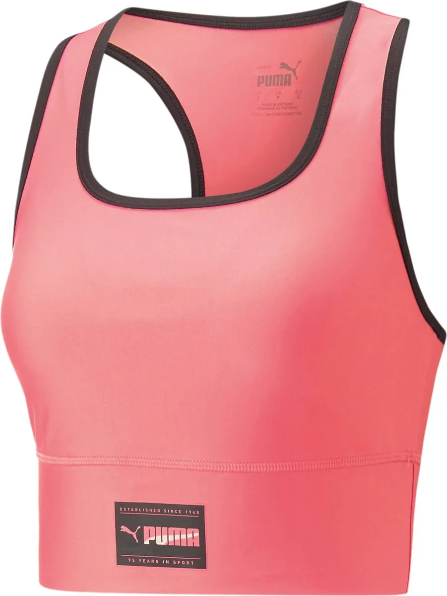 PUMA Fit Eversculpt Skimmer Trainingstop Dames - Maat L - Roze/Zwart
