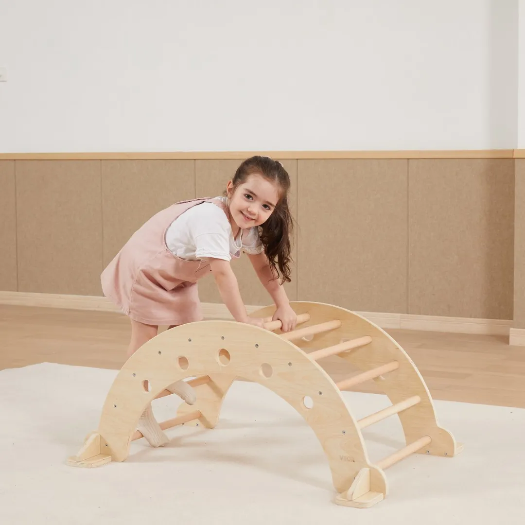 VIGA Natuurlijke Houten Klimboog - Meerkleurig