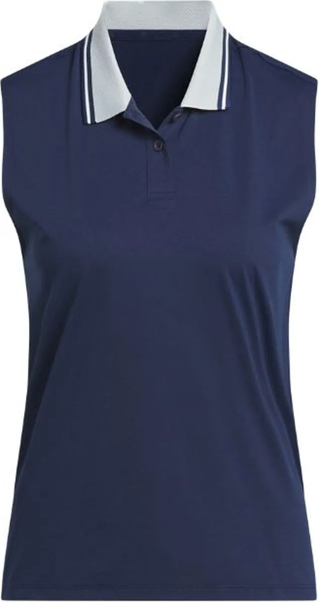 Adidas W BTC Twisknit Mouwloze Golfpolo - Navy S