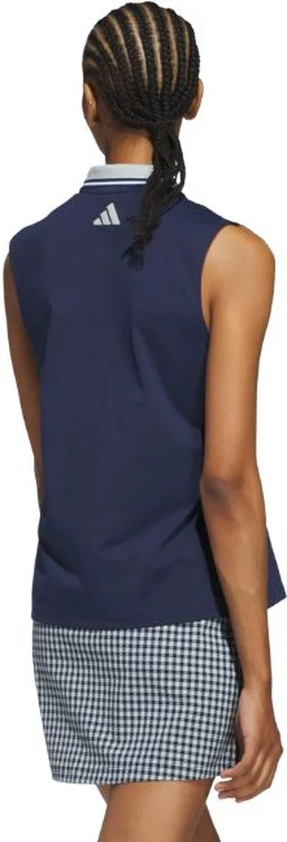 Adidas W BTC Twisknit Mouwloze Golfpolo - Navy S