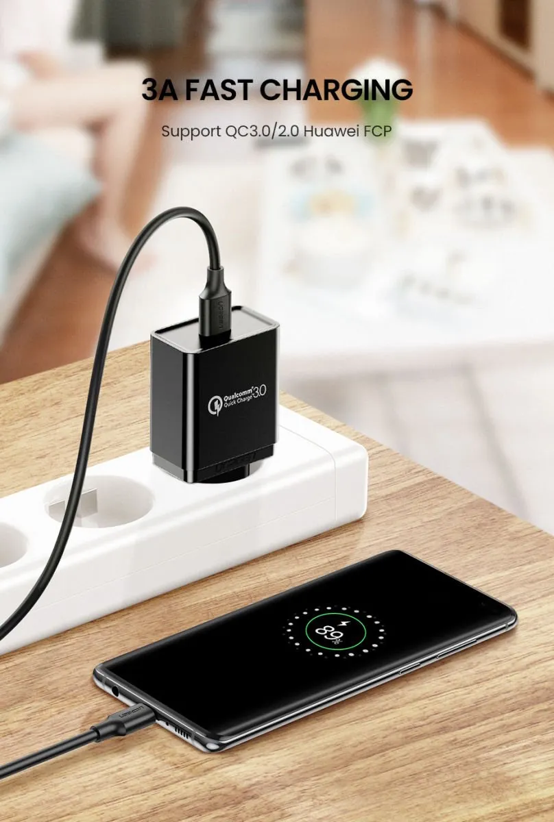 UGREEN USB-A naar USB-C Kabel 3.0 2m - 3A - Zwart