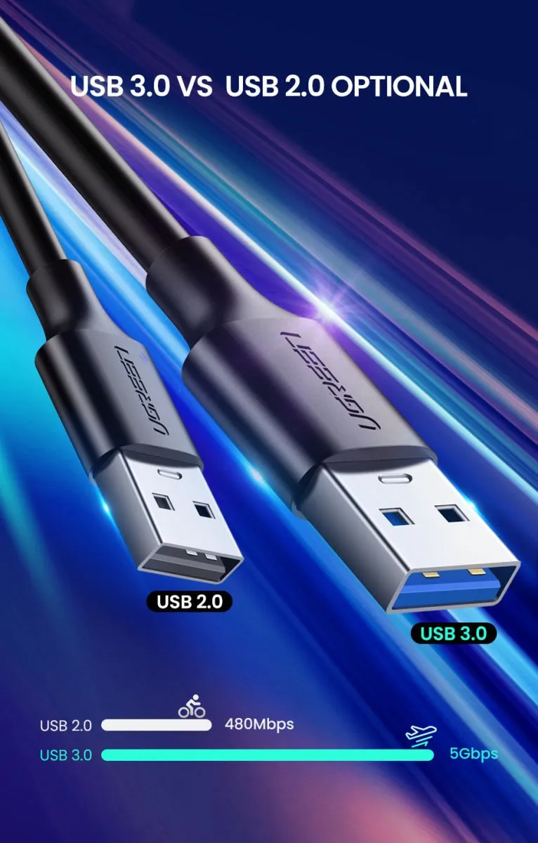 UGREEN USB-A naar USB-C Kabel 3.0 2m - 3A - Zwart
