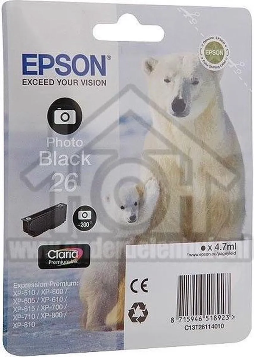 Epson T2611 Inktcartridge Foto Zwart - 200 pagina's
