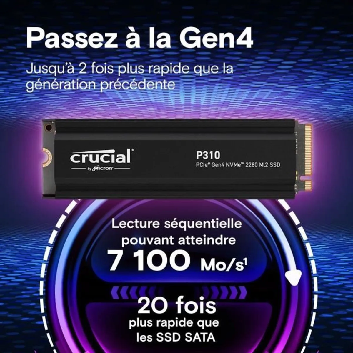 Crucial P310 CT2000P310SSD5 Interne SSD 2TB - Gen4 NVMe M.2