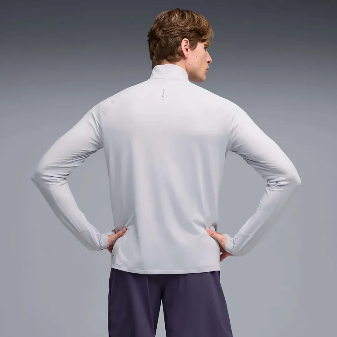 PUMA M Run Velocity Cloudspun 1/4 Zip T-Shirt - Zilver