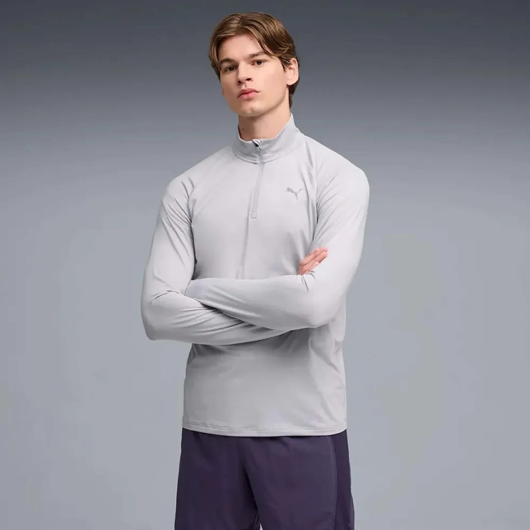PUMA M Run Velocity Cloudspun 1/4 Zip T-Shirt - Zilver