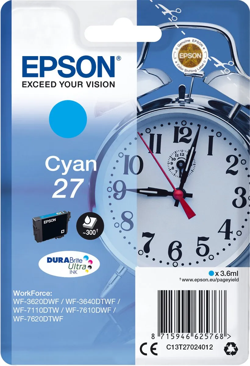Epson 27 Cyaan Inktcartridge