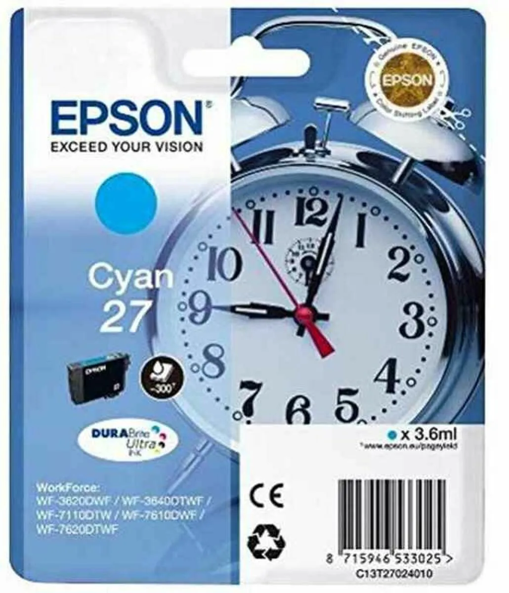 Epson 27 Cyaan Inktcartridge - 300 pagina's