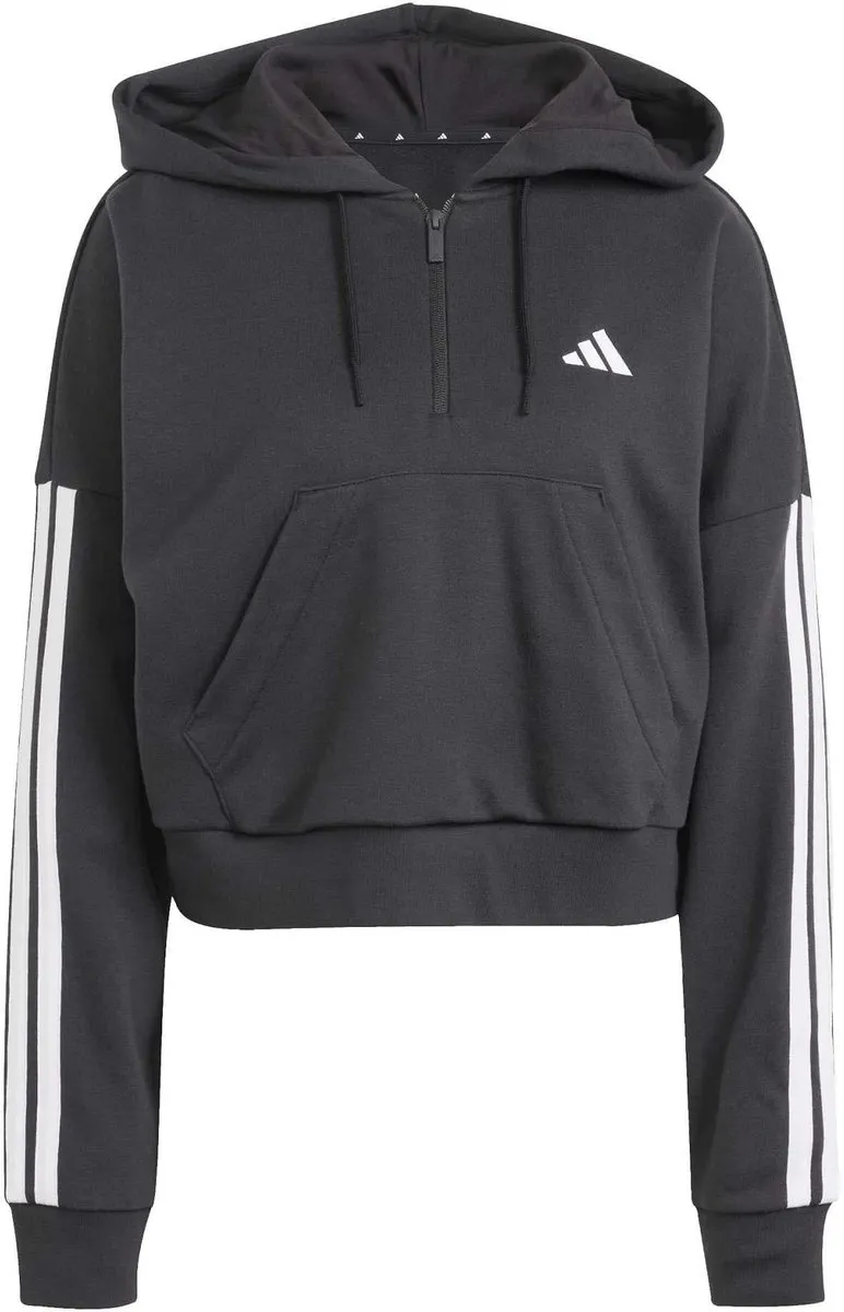 Adidas Sport W 3S Ft Qz Hd Sweatshirt - Zwart L