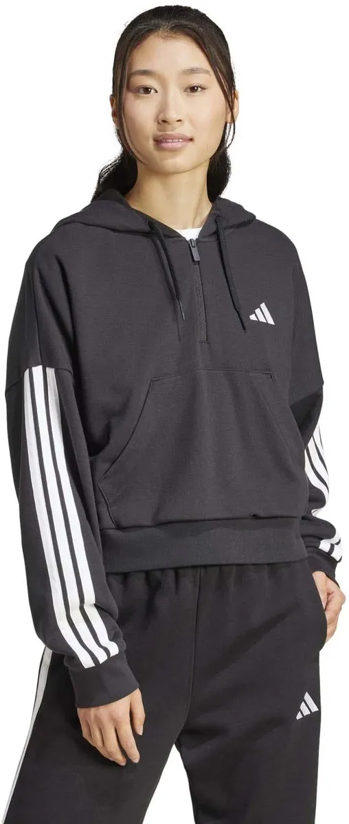 Adidas Sport W 3S Ft Qz Hd Sweatshirt - Zwart L