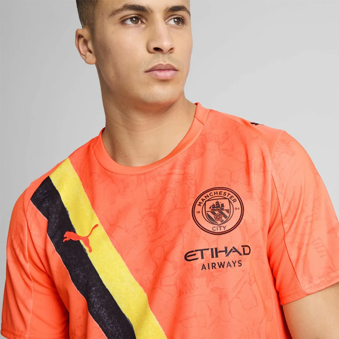 PUMA Manchester City FC Replica T-shirt Junior - Neon Sun/Black - 122/128