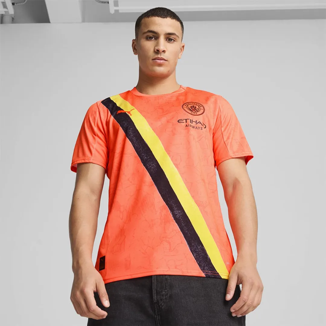 PUMA Manchester City FC Replica T-shirt Junior - Neon Sun/Black - 122/128