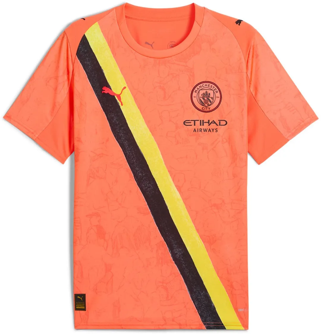 PUMA Manchester City FC Replica T-shirt Junior - Neon Sun/Black - 122/128