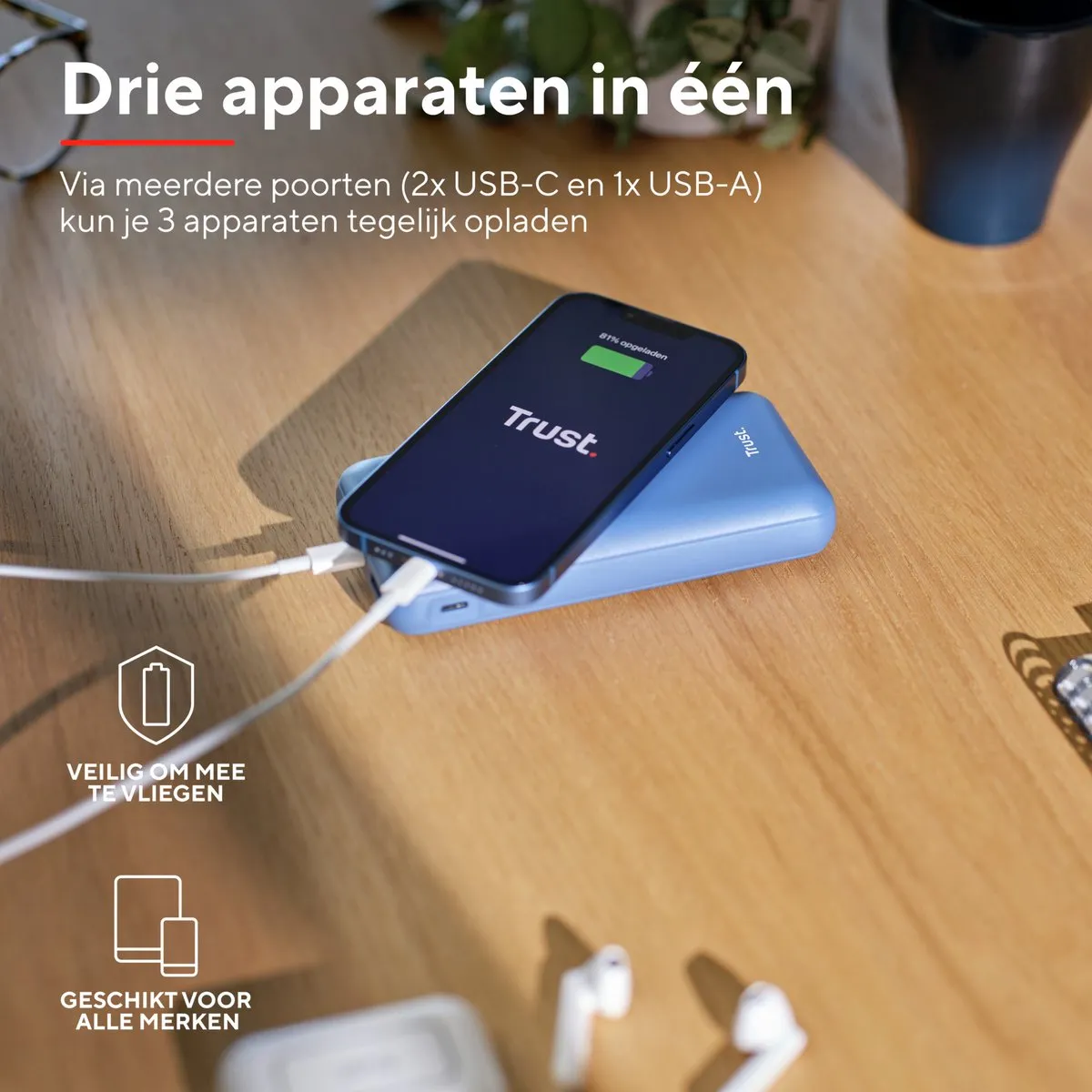 Trust Redoh 25034 Powerbank 20000mAh - 18W - Blauw