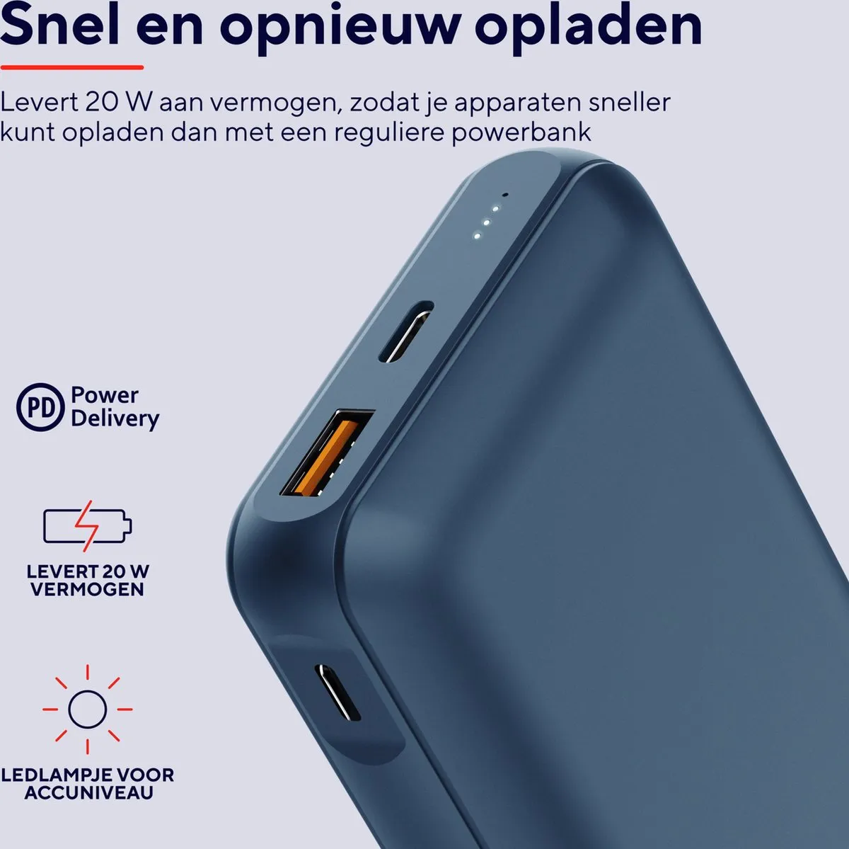 Trust Redoh 25034 Powerbank 20000mAh - 18W - Blauw - afbeelding 6 van 6