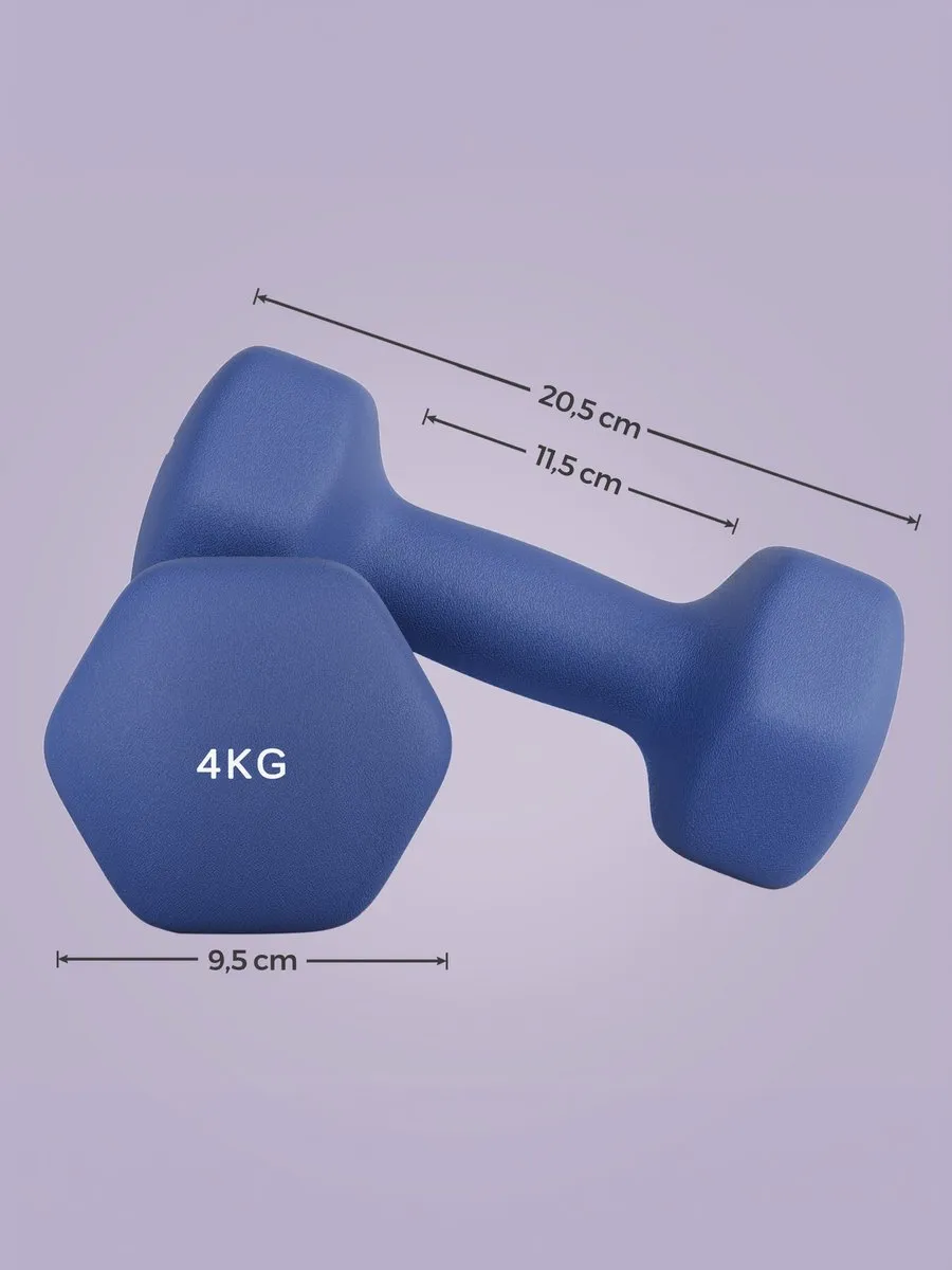 Songmics SYL908Q01 Hexagon Dumbbells 4 kg - Blauw