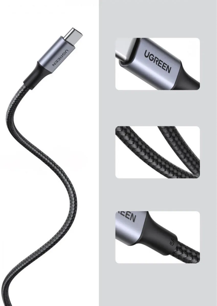 UGREEN USB-C naar USB-C Kabel 100W 0.5m - Grijs