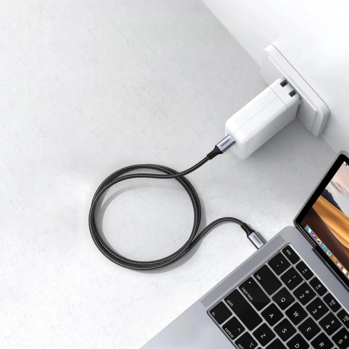 UGREEN USB-C naar USB-C Kabel 100W 0.5m - Grijs