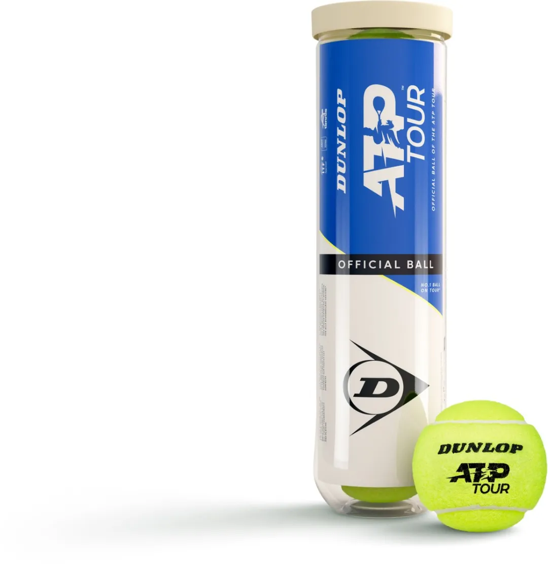 Dunlop ATP Tour Tennisballen - 4 Stuks - Geel