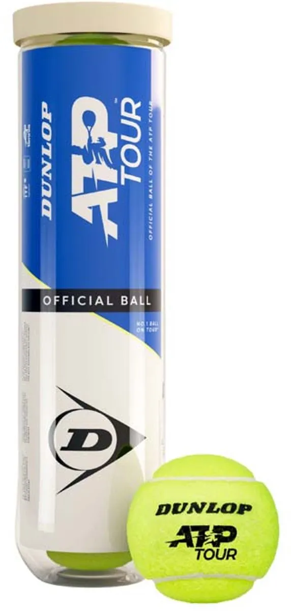 Dunlop ATP Tour Tennisballen - 4 Stuks - Geel