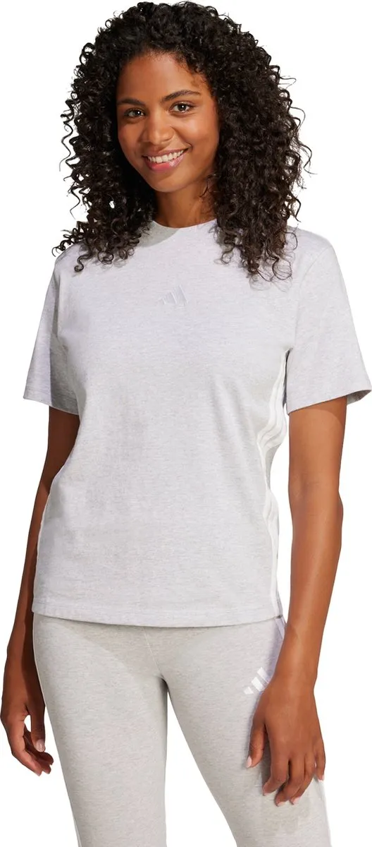 adidas Essentials 3-Stripes T-shirt Dames XS - Grijs
