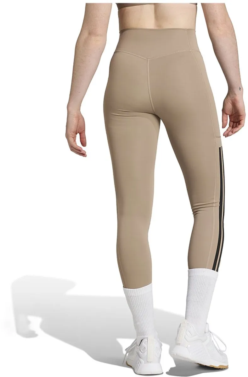 adidas Performance Optime 3-Stripes Legging Dames XS - Bruin